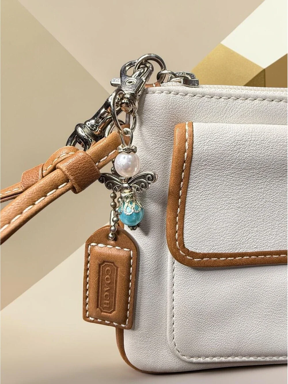 Coach Vintage Hamptons Monogram Satchel & Legacy Leather Wristlet Set